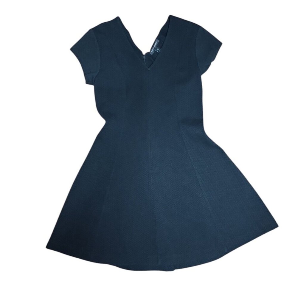 BANANA‎ REPUBLIC Solid All Black Zip Back Dress Womens Size 2P 2 Petite